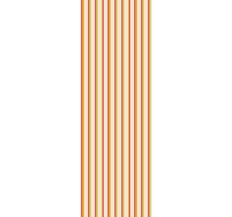 Retro pastel striped pattern wall paper in bedroom - TenStickers