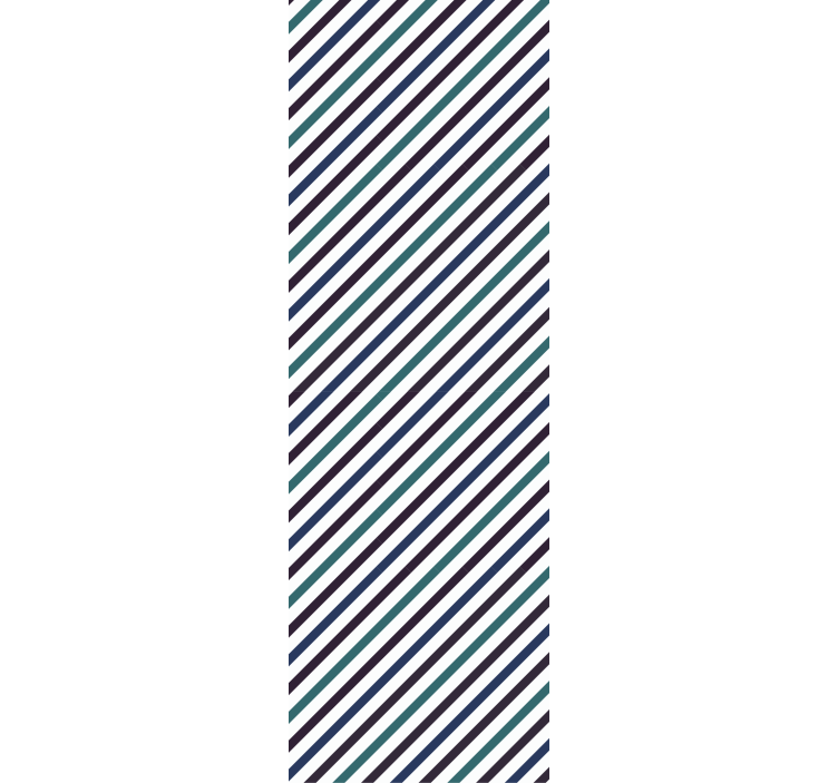 Wall paper in bedroom blue diagonal stripes - TenStickers
