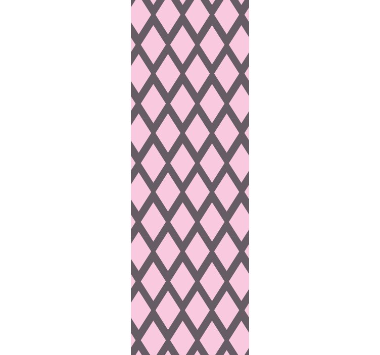 Wall paper in bedroom with pink and gray rhombuses - TenStickers