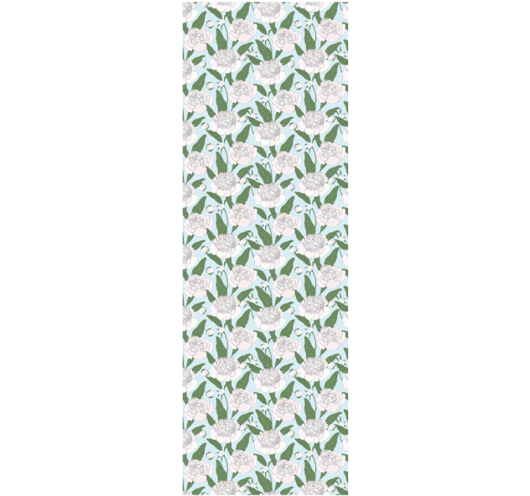 White flowers grandmillenial pattern wall paper in bedroom - TenStickers