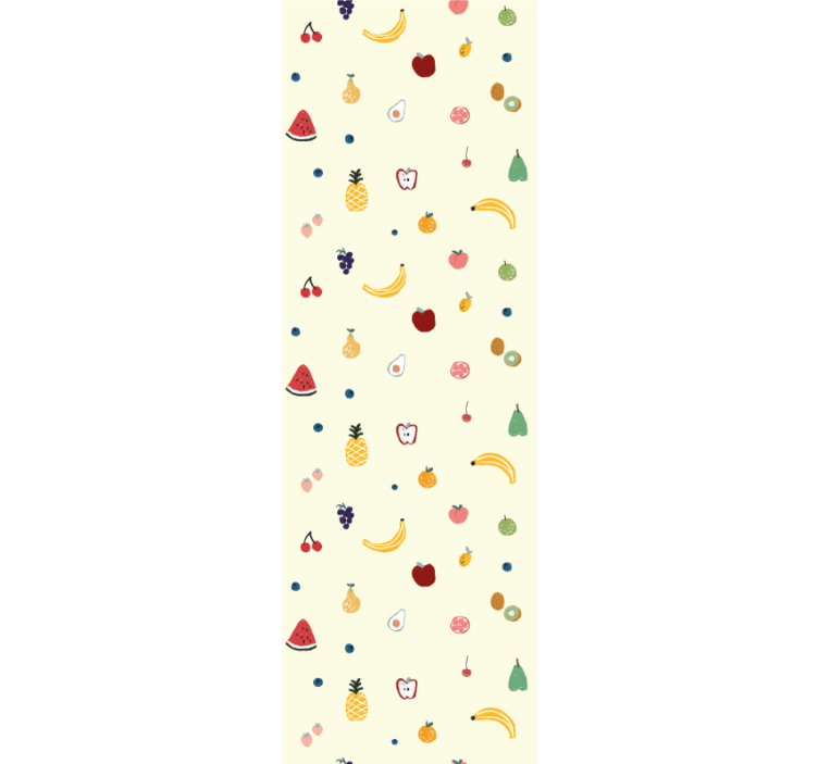 Wall paper in bedroom with colourful little fruits pattern - TenStickers