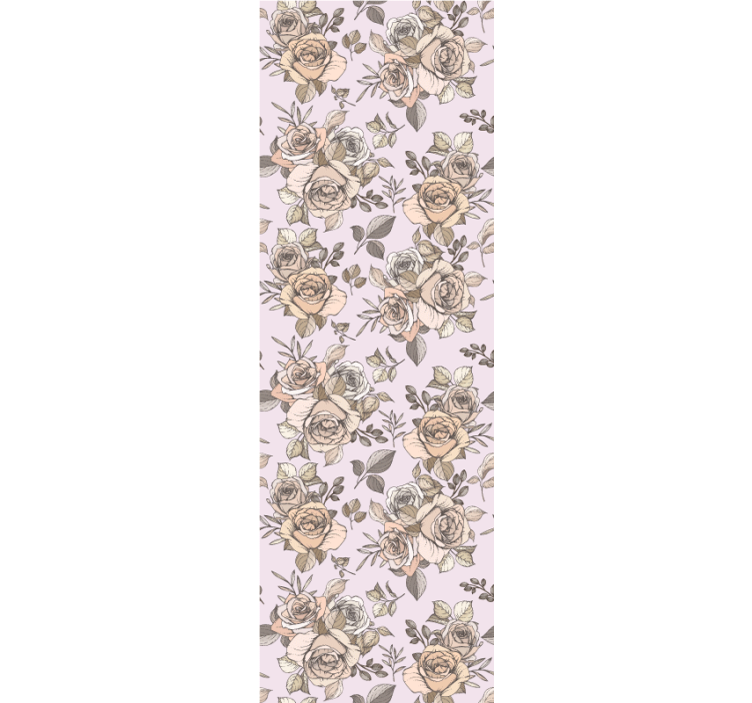 Wall paper in bedroom shabby chic rose design - TenStickers