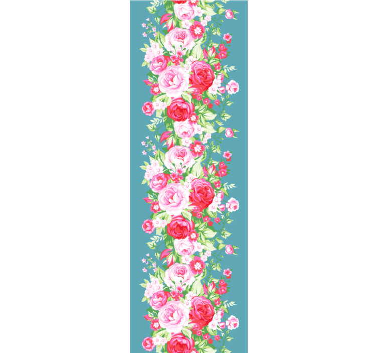 Turquoise shabby chic pattern wall paper in bedroom - TenStickers