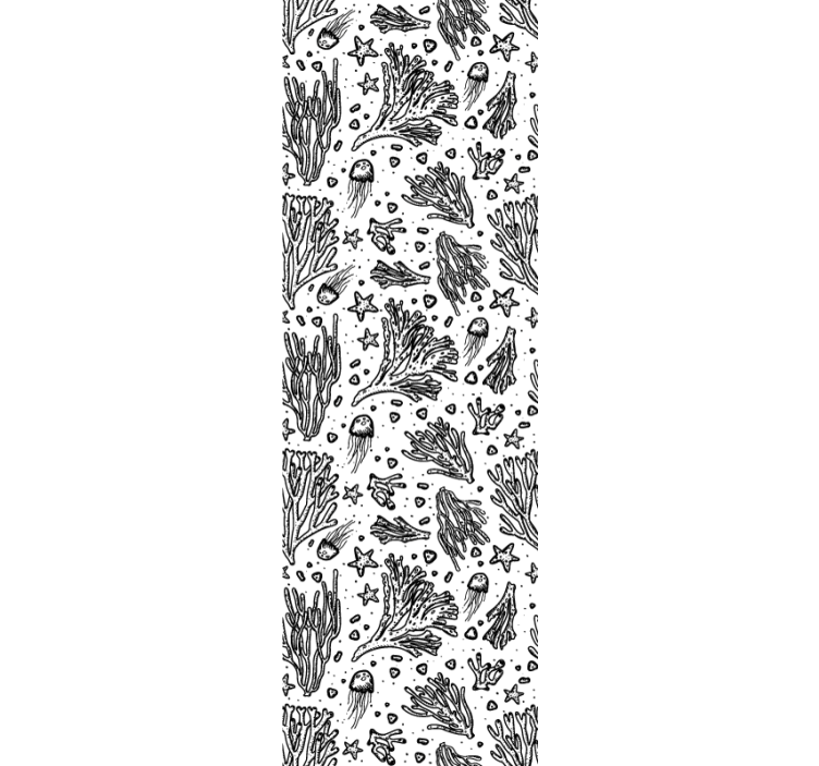 Wall paper in bedroom black silhouetted sea life - TenStickers