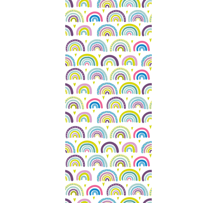 Colorful abstract rainbows pattern wall paper in bedroom - TenStickers