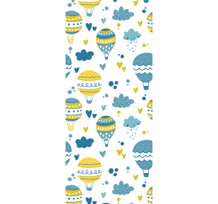 Colorful balloons and clouds wall paper in bedroom - TenStickers