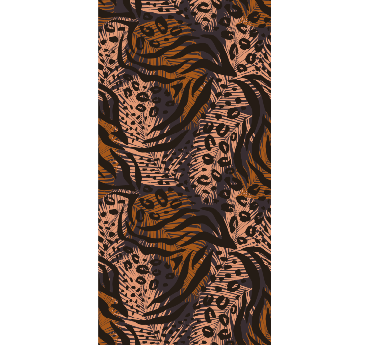 African style abstract colorful design wall paper in bedroom - TenStickers