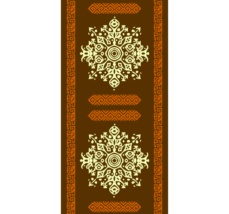 Wall paper in bedroom african style abstract brown yellow - TenStickers