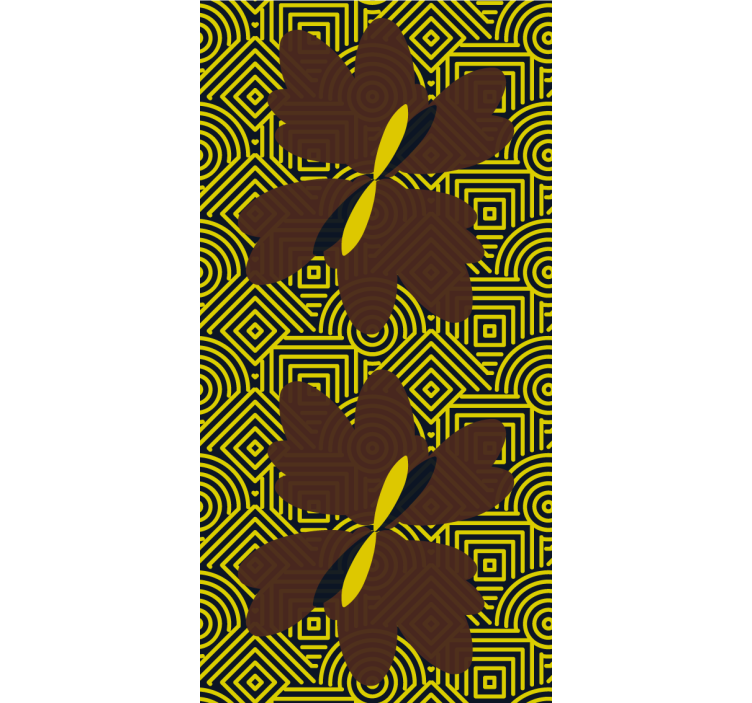African style brown and yellow wallpaper in bedroom - TenStickers