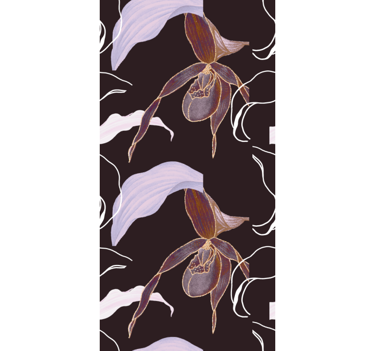 Wall paper in bedroom african style purple orchids - TenStickers