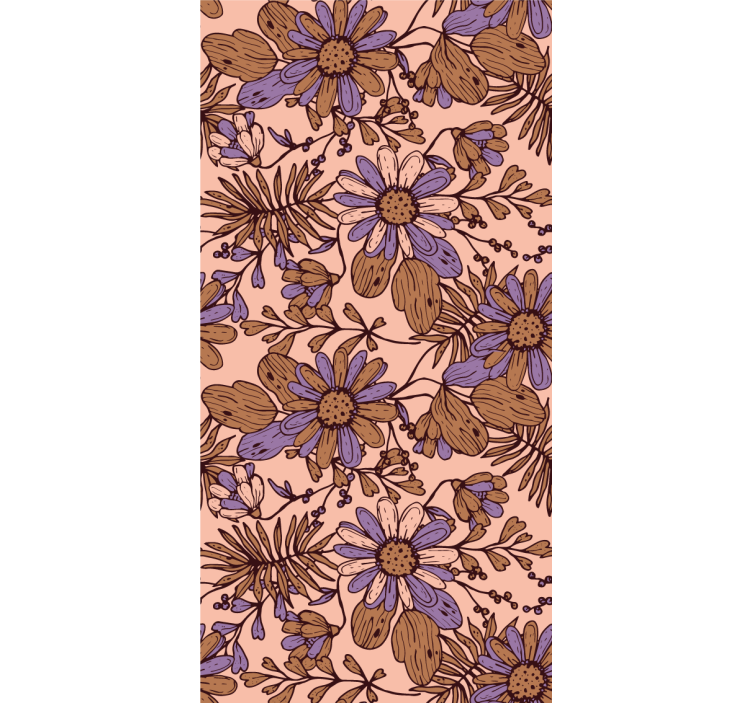 Wall paper in bedroom african style brown flower design - TenStickers