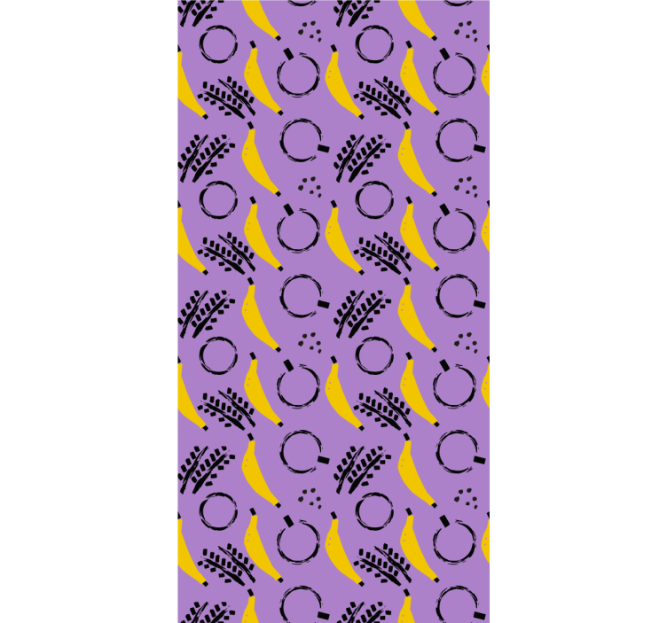 Wall paper in bedroom african style purple banana design - TenStickers