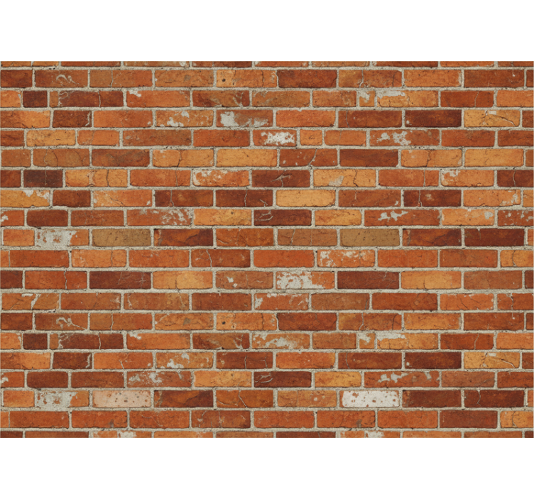 Wallpaper industrial orange brick design - TenStickers