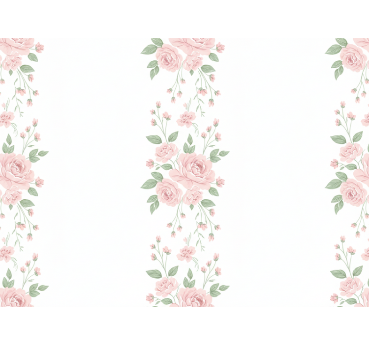 Flowers wallpaper light pink floral pattern - TenStickers
