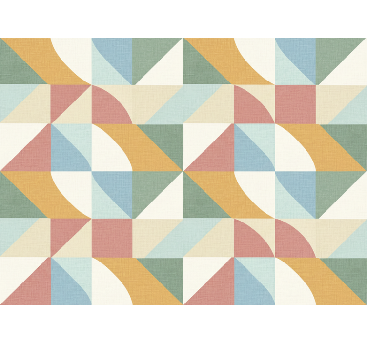 Rustic wallpaper with pale geometric patterns - TenStickers
