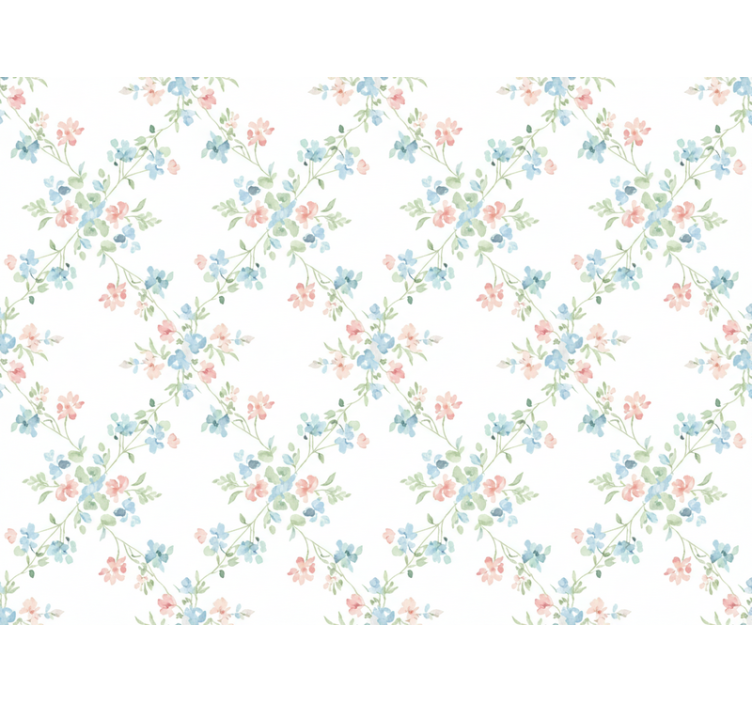 Flowers wallpaper small pale watercolor flowers - TenStickers