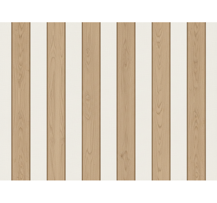Wallpaper vertically striped wooden panel look - TenStickers