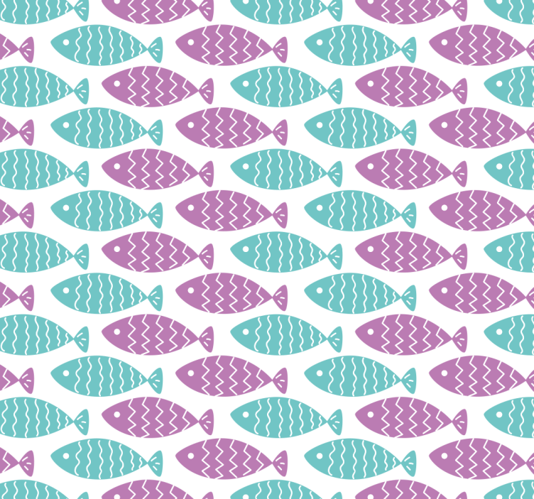 Childrens wallpaper nordic style fish - TenStickers