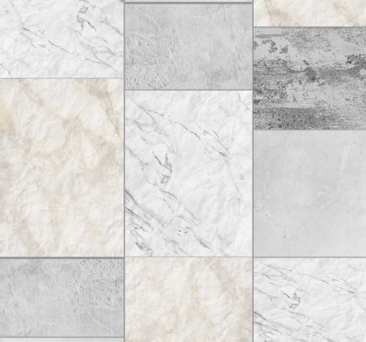 Tiles squares design marble effect wallpaper - TenStickers