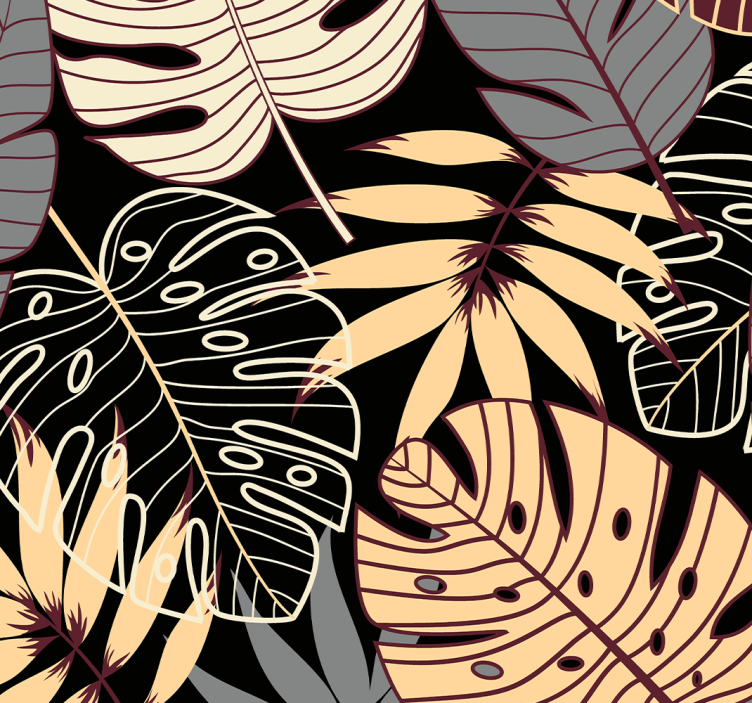 Tropical Greenery Motif leaves wallpaper - TenStickers