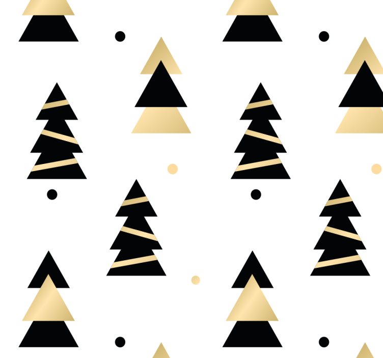 Christmas Elegant Tree Pattern Wallpaper - TenStickers