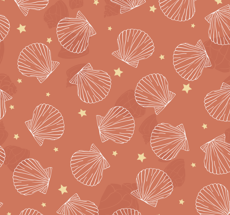 Seashell Star Pattern animals wallpaper - TenStickers