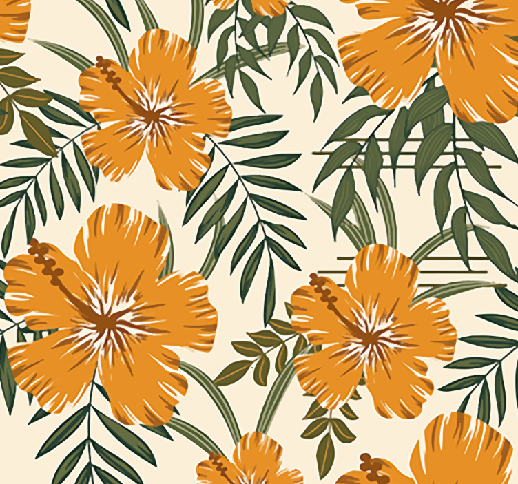 Floral Grey Nature Wallpaper - TenStickers