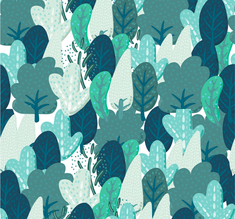 Lush Leaf Pattern leaves wallpaper - TenStickers