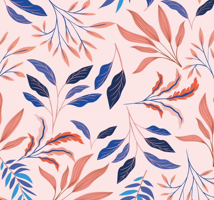 Botanical Leaf Pattern leaves wallpaper - TenStickers
