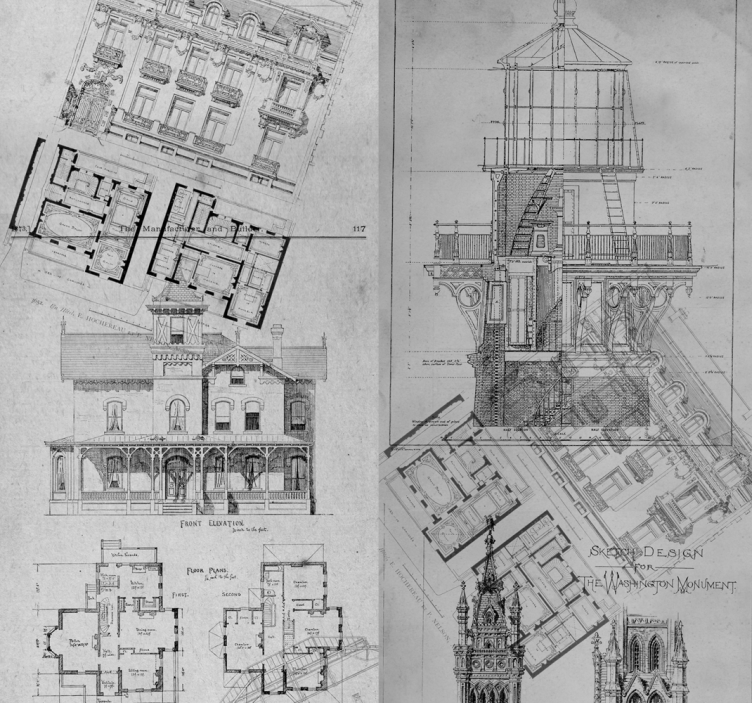 Architectural Sketches city wallpaper - TenStickers