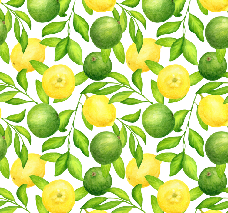 Citrus Fruit Pattern kitchen wallpaper - TenStickers