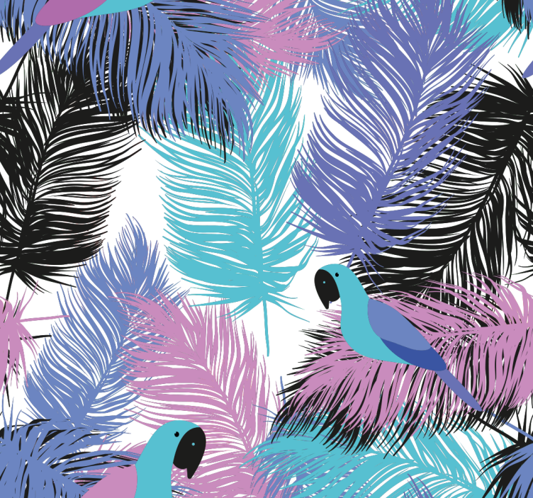 Tropical Parrot Wallpaper - TenStickers