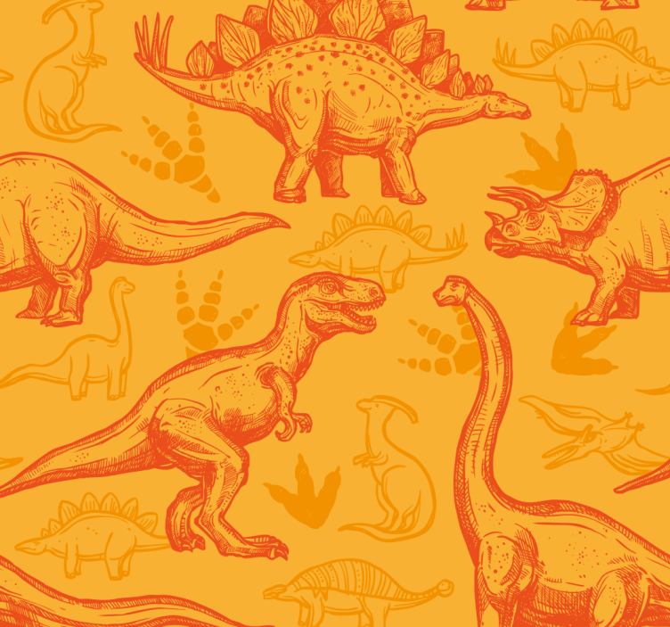 Dinosaur Cartoon dinosaurs wallpaper - TenStickers