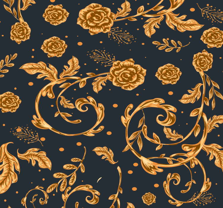 Golden Leaf Nature Wallpaper - TenStickers