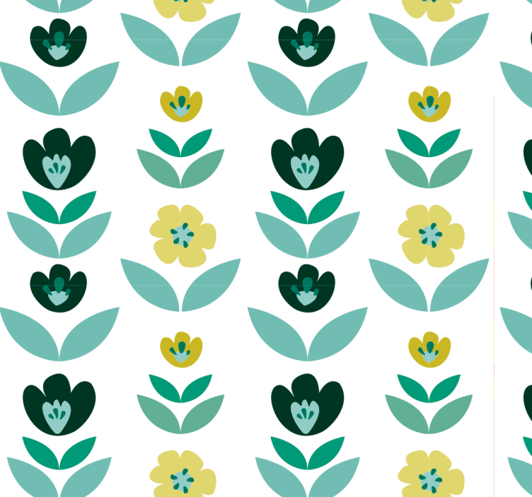 Mint flower Wallpaper for your home - TenStickers