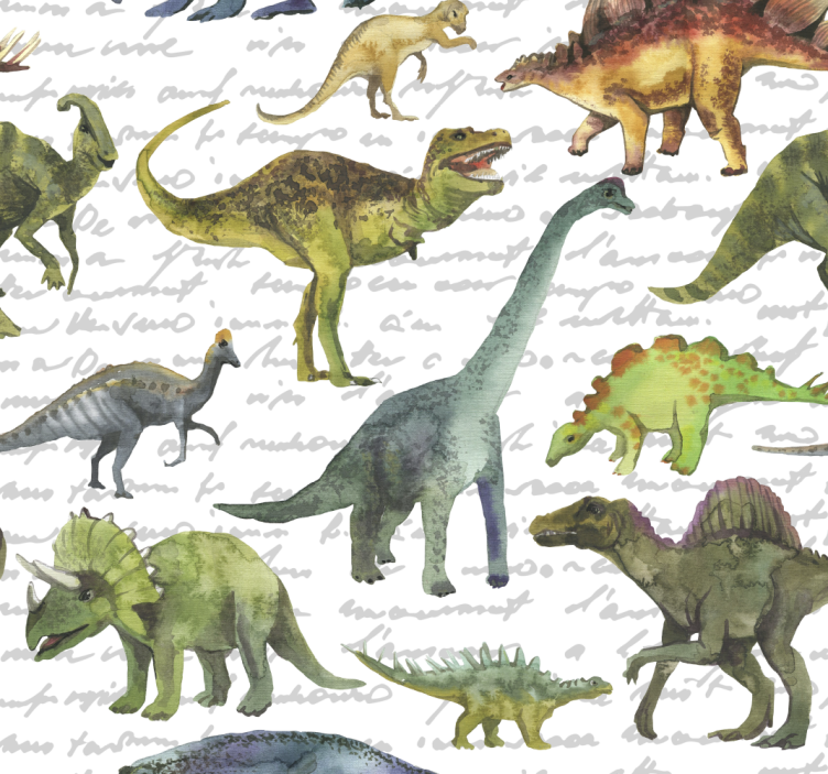 realistic dinosaurs Childrens Wallpaper - TenStickers