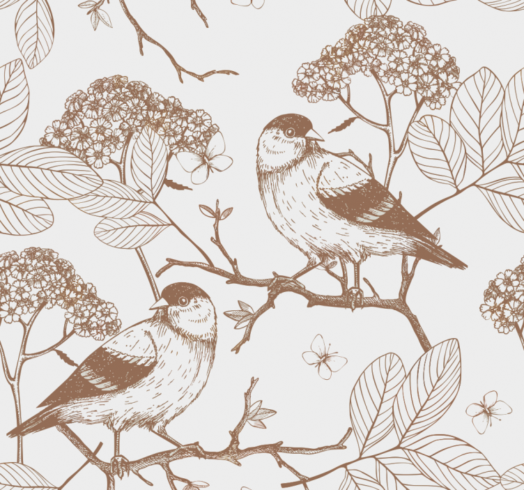 Birds Branches Decor birds in wallpaper - TenStickers
