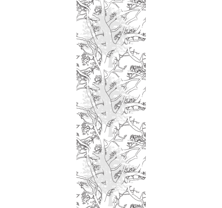 Floral Line Art grey wallpaper - TenStickers