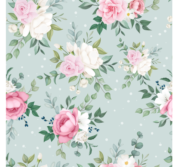 Floral Vintage flowers wallpaper - TenStickers