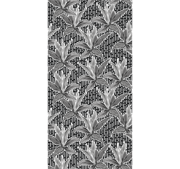 Botanical Geometric leaves wallpaper - TenStickers