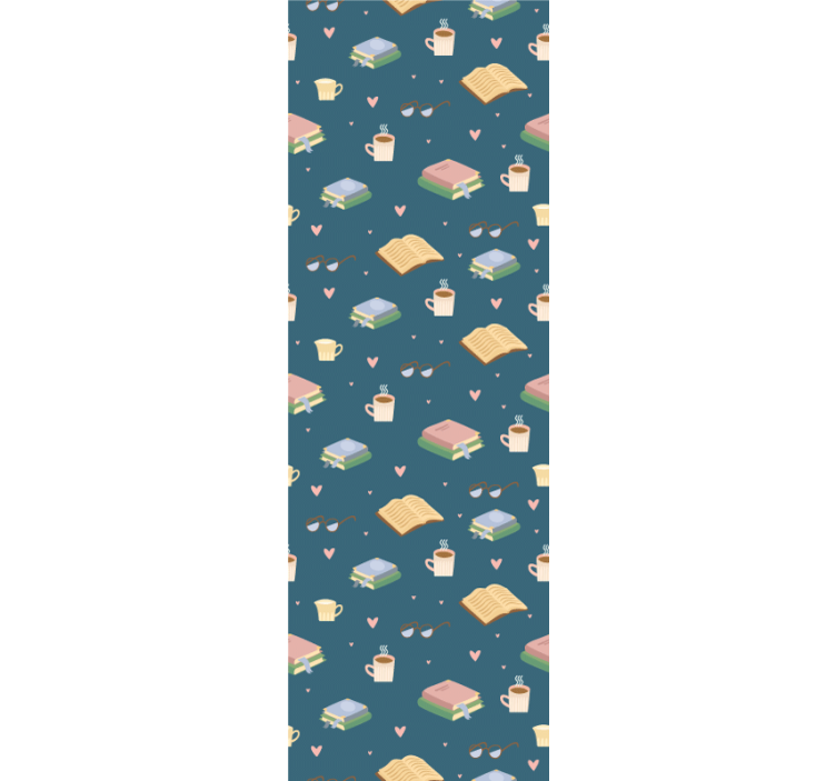 Cozy Reading Pattern home office wallpaper - TenStickers