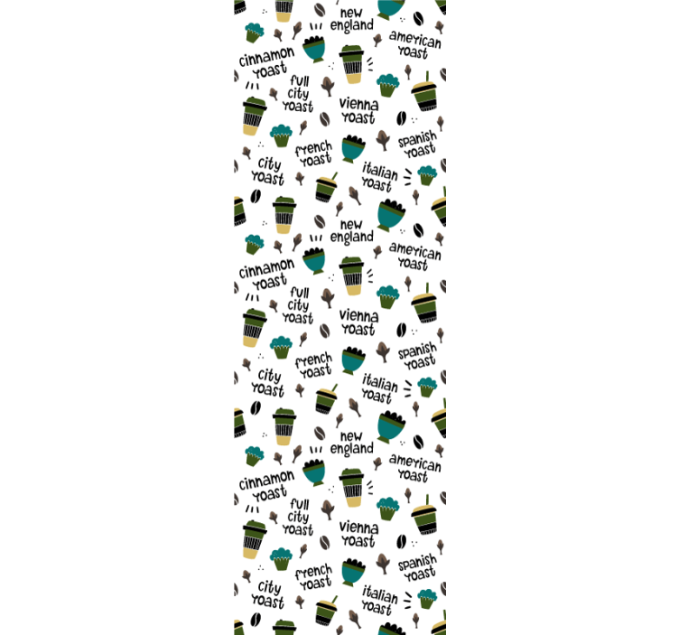 Coffee text pattern kitchen wallpaper - TenStickers