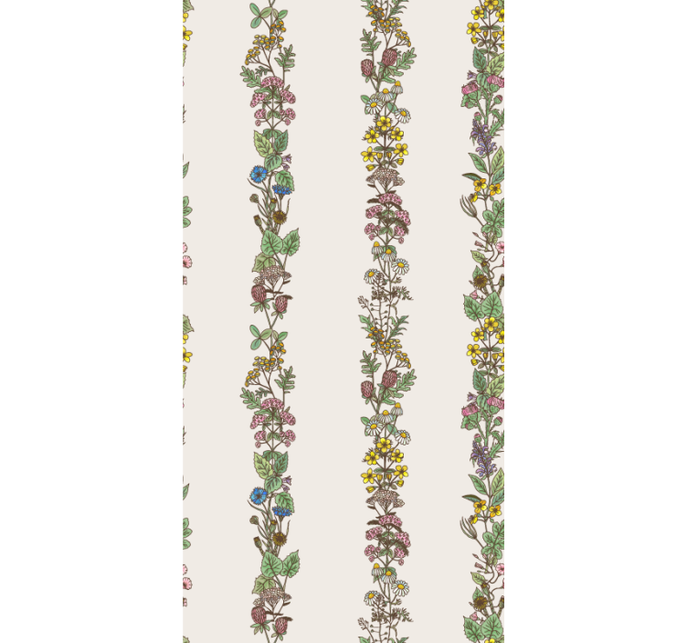Botanical Vertical Stripes bathroom wallpaper - TenStickers