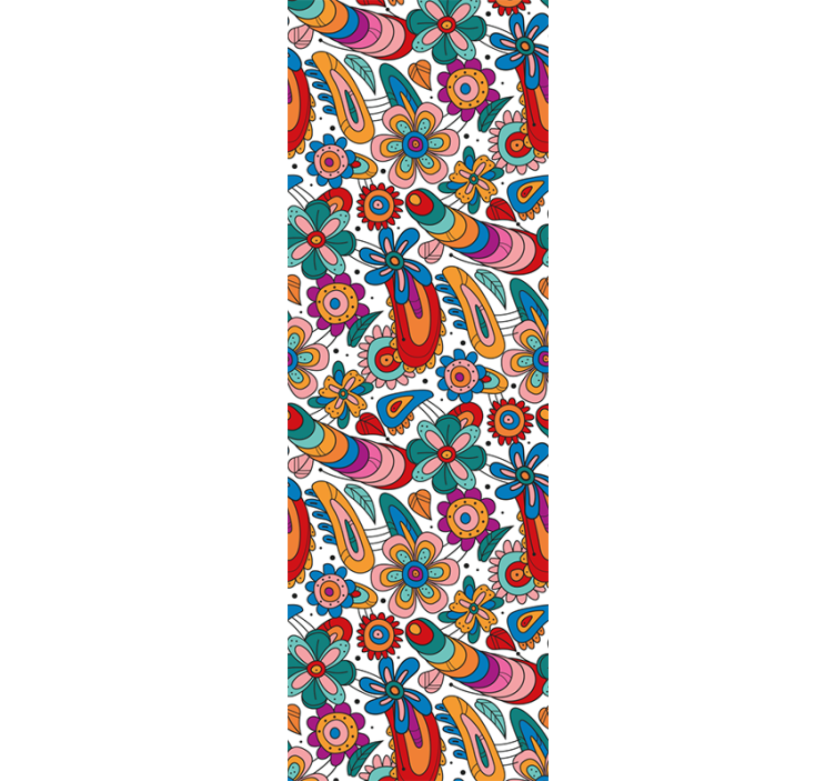 Floral Whimsy Pattern flowers wallpaper - TenStickers