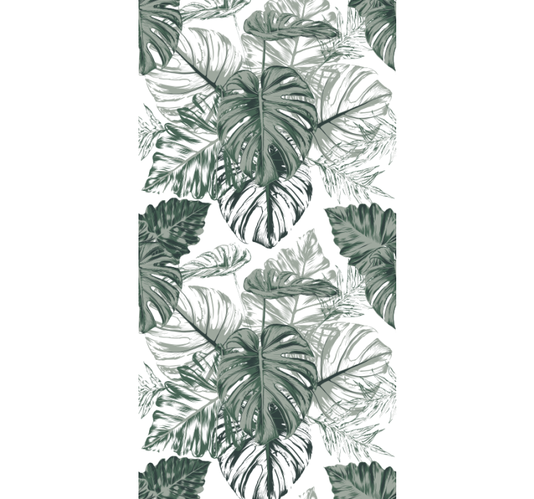 Abstract monstera leaves flower wallpaper - TenStickers