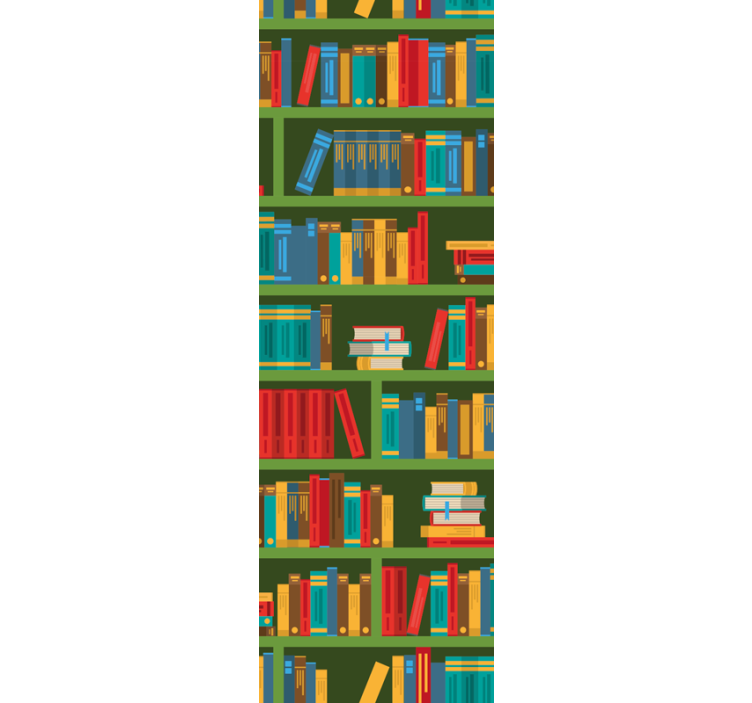 Bookshelf Illusion lettering wallpaper - TenStickers
