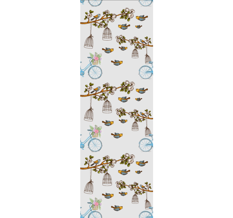 Bicycle Bird Design birds in wallpaper - TenStickers