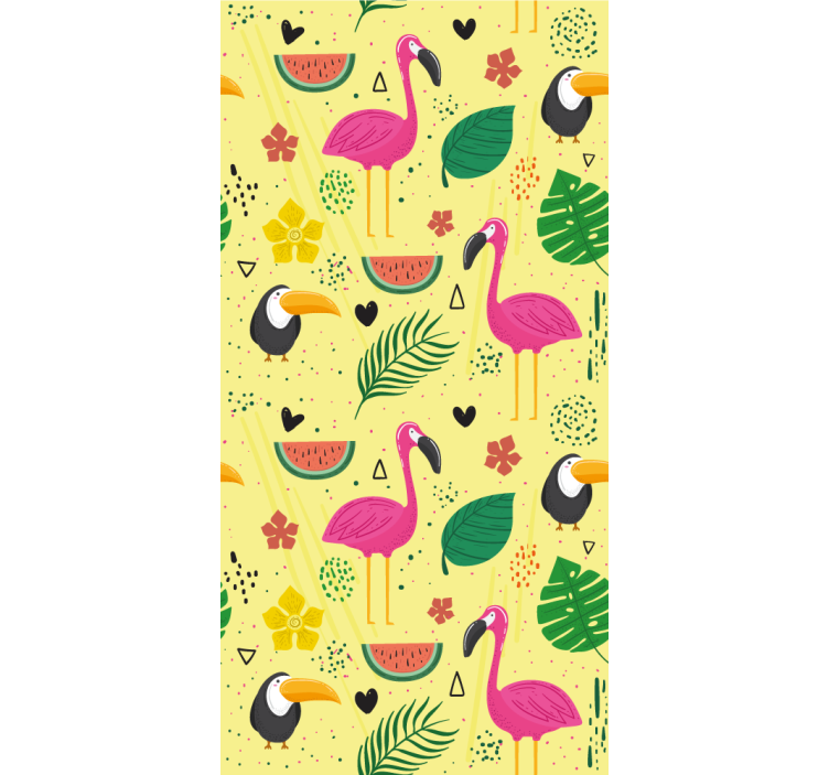 Tropical Bird Motifs birds in wallpaper - TenStickers