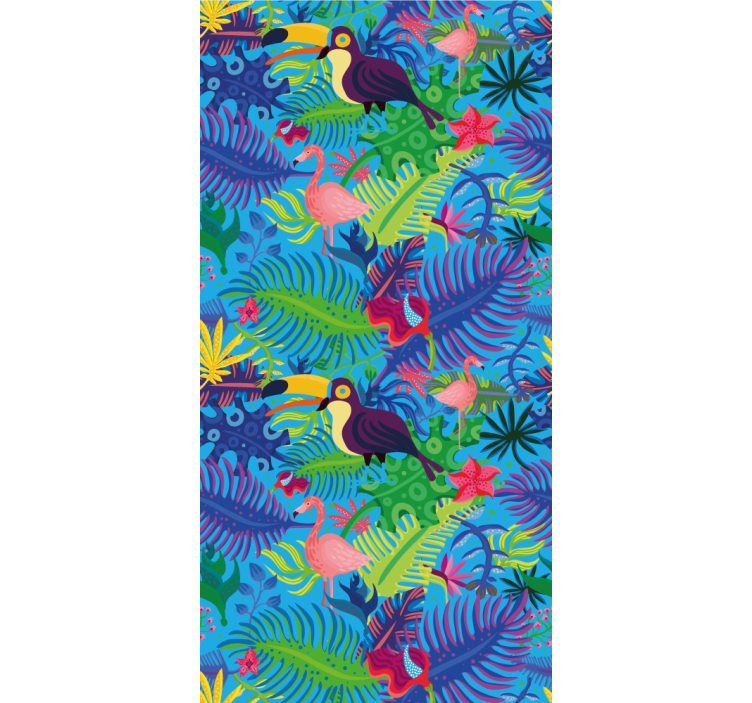 Tropical Rainforest jungle themed wallpaper - TenStickers