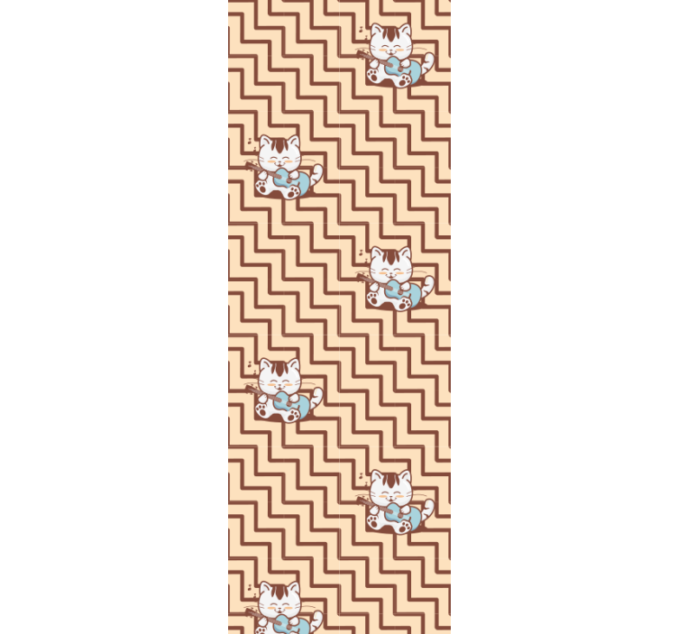 Geometric Feline Motif cats wallpaper - TenStickers